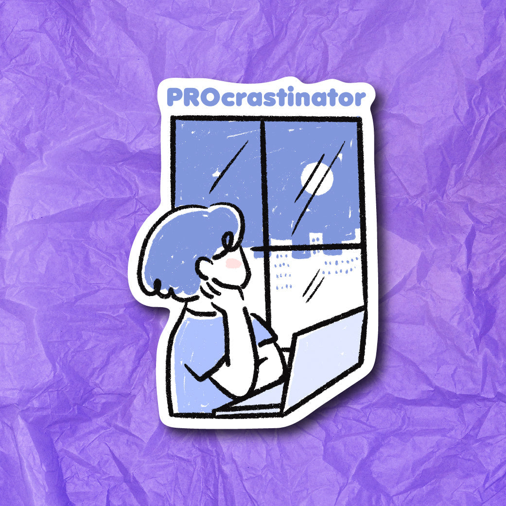 PROcrastinator sticker girl